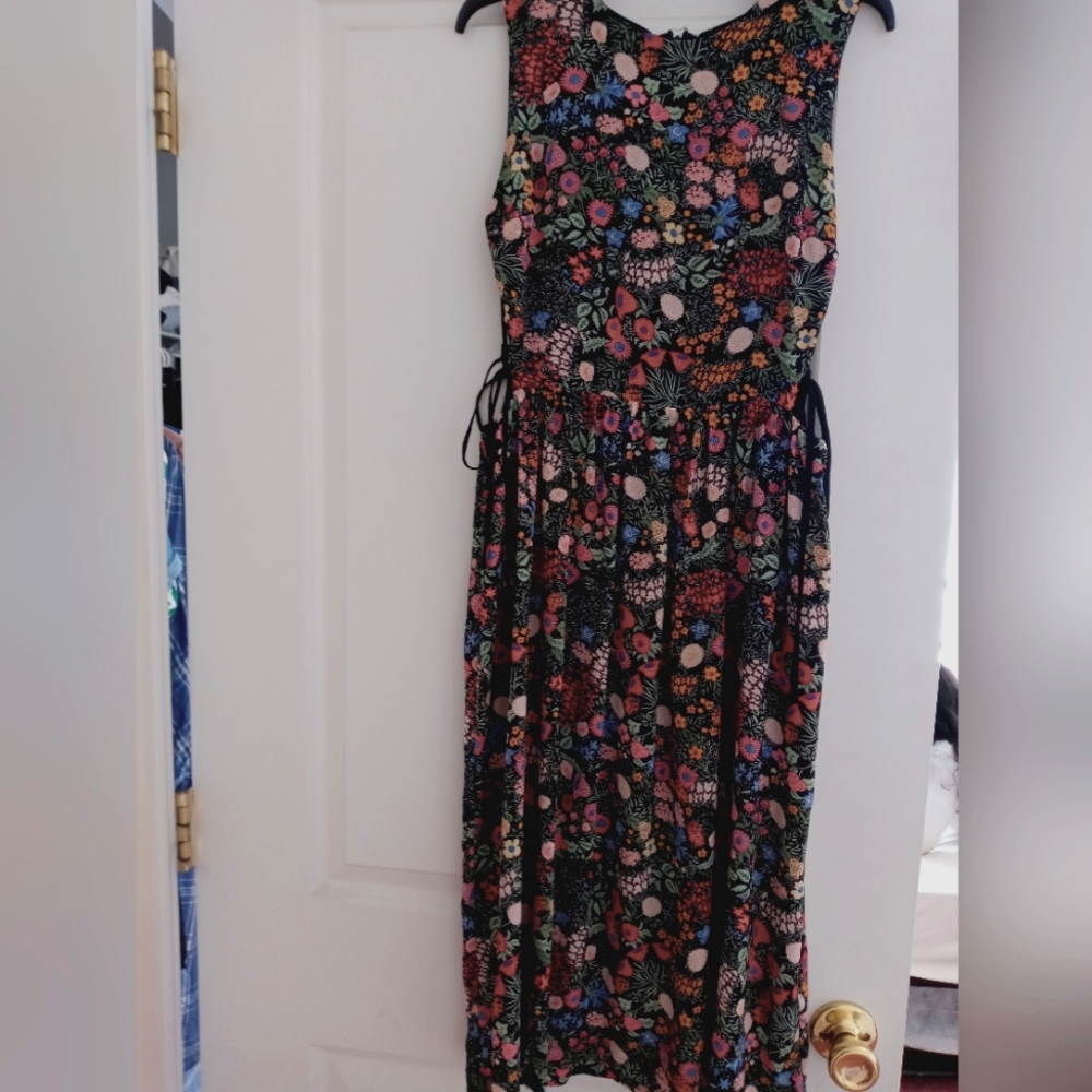 Woodland print Midi dress